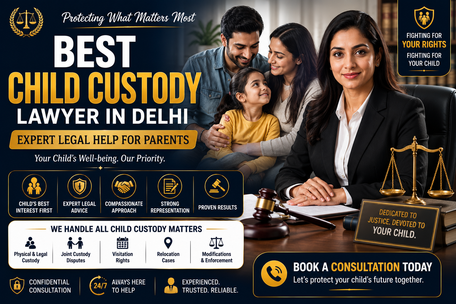 Expert child custody lawyer in Delhi