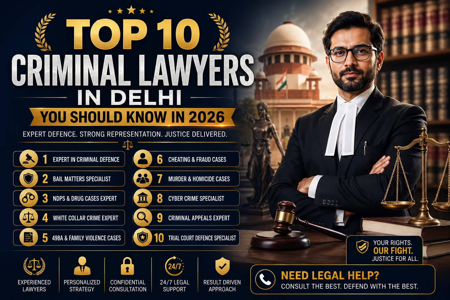 Top 10 criminal lawyers in Delhi