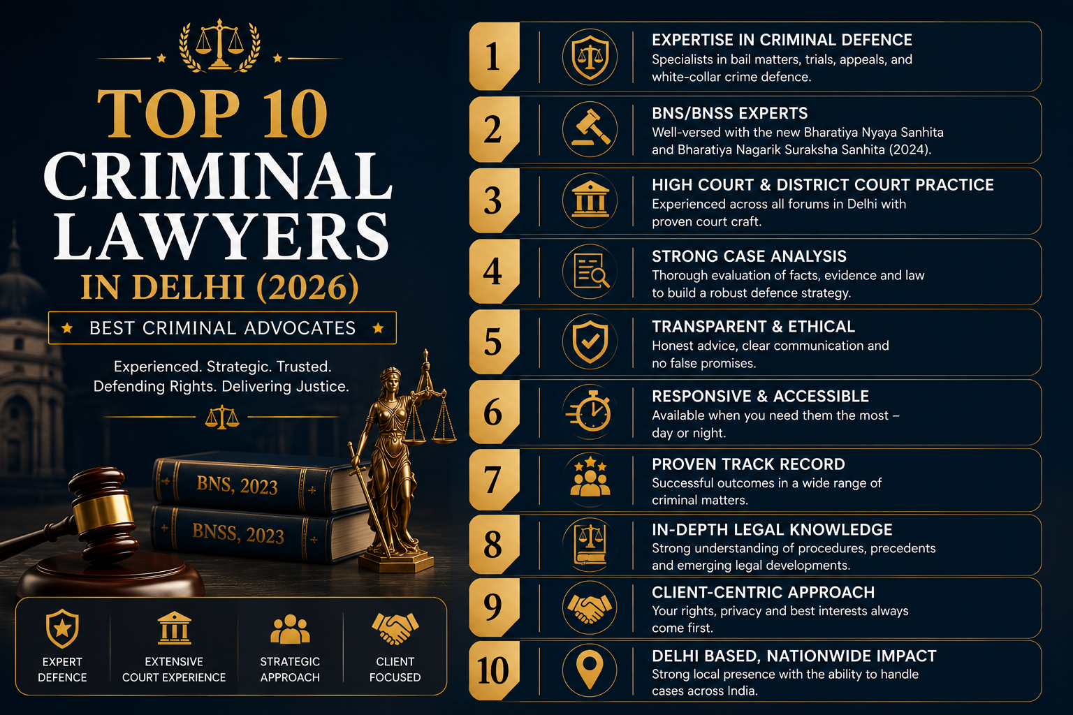 Top 10 criminal lawyers in Delhi