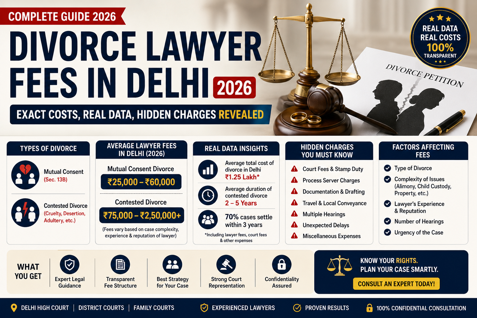 Divorce Lawyer Fees Delhi 2026 Cost Guide