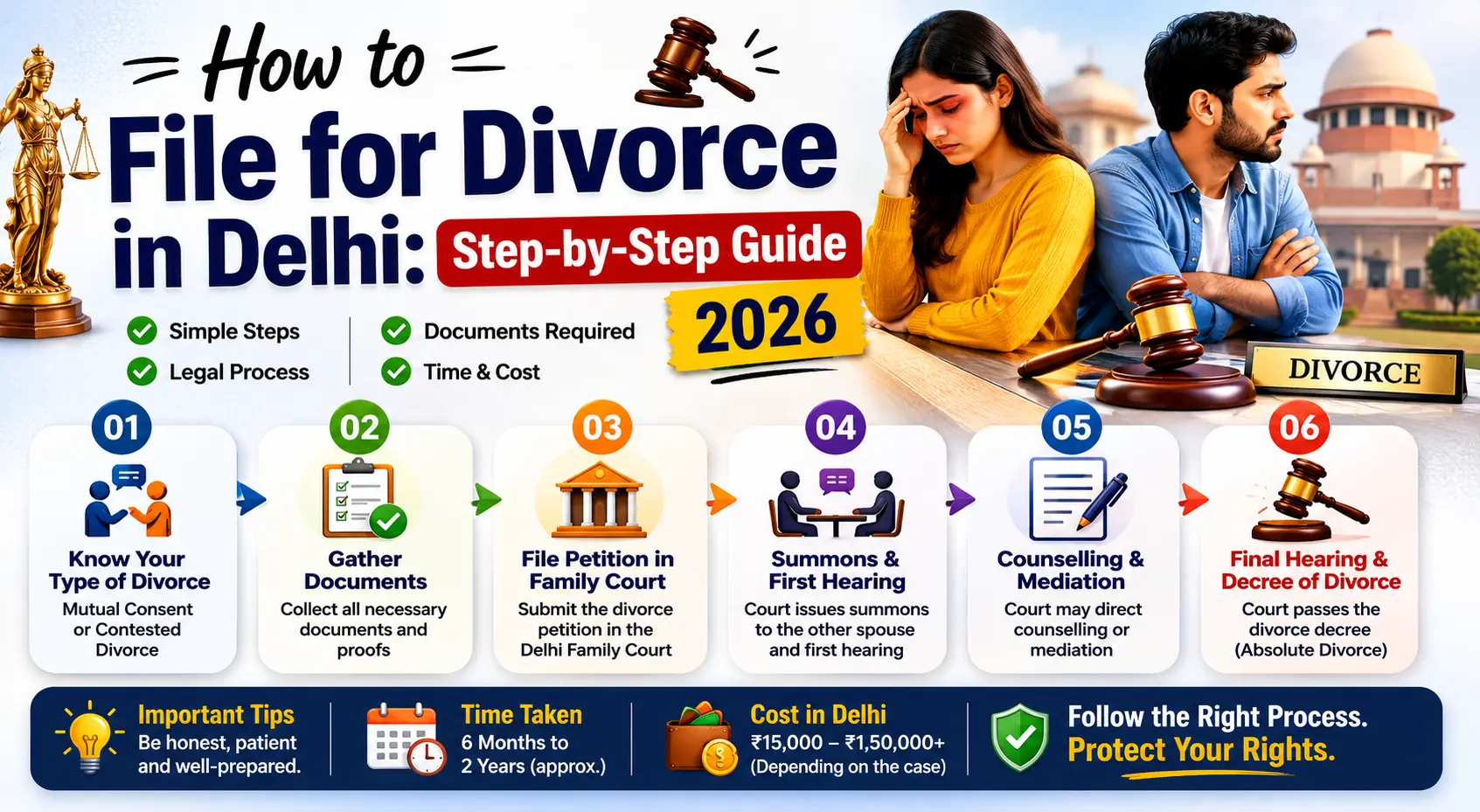 How to File for Divorce in Delhi: Step-by-Step Guide 2026