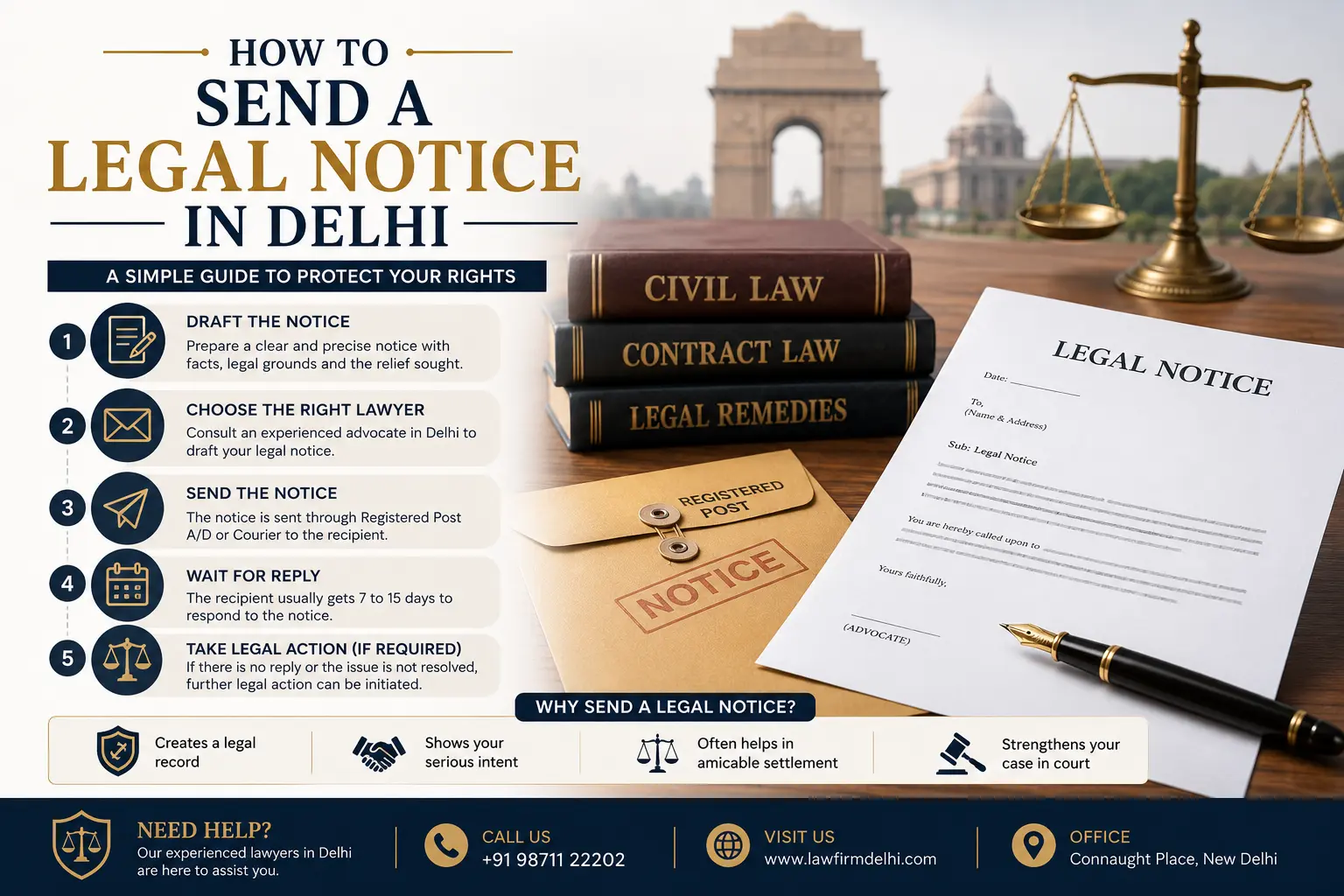 How to Send a Legal Notice in Delhi: Process, Cost and Template (2026 Guide)