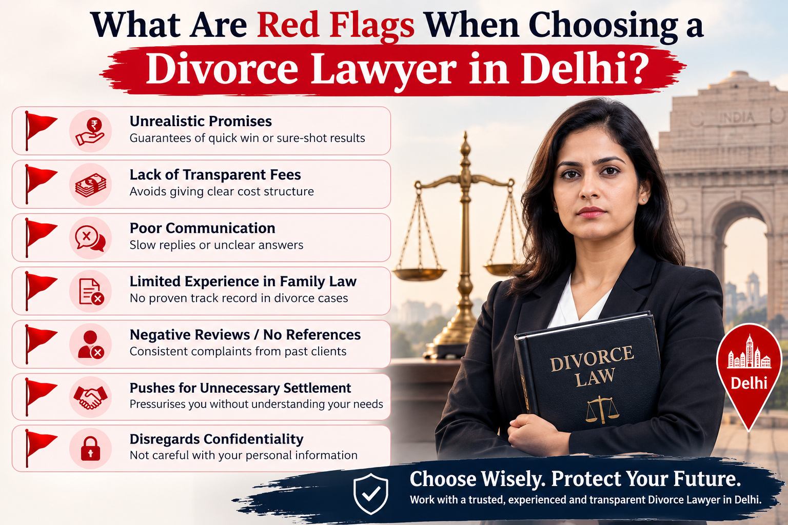 What Are Red Flags When Choosing a Divorce Lawyer in Delhi