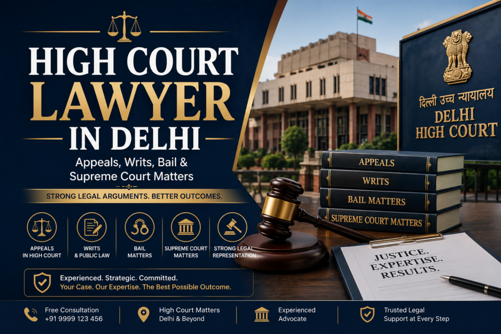 High Court Lawyer in Delhi | Appeals, Writs, Bail & Supreme Court Matters