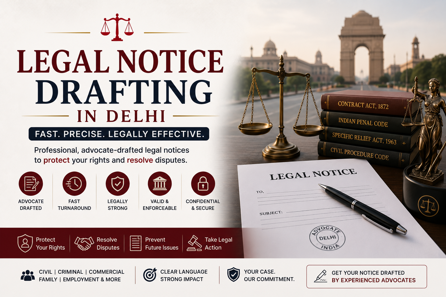 Legal Notice Drafting in Delhi | Fast, Advocate-Drafted Notices