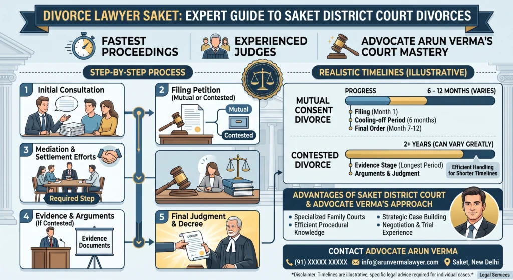 Divorce Lawyer Saket: Saket District Court Guide 2026