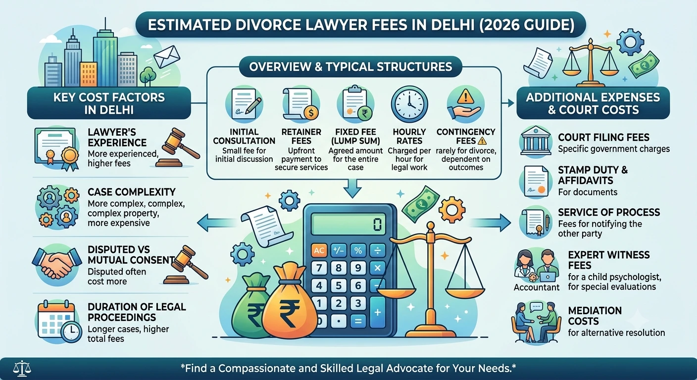 Divorce Lawyer in Delhi Fees: 2026 Cost Guide