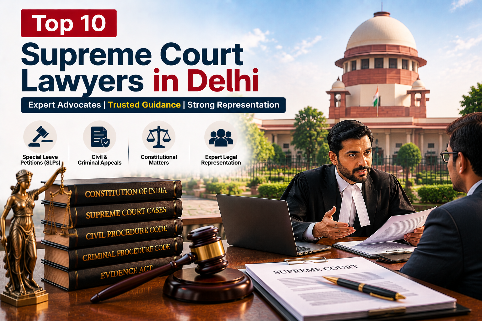Top 10 Supreme Court Lawyers in Delhi | Expert Advocates